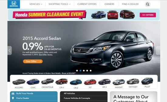 Honda sở hữu trang web bán hàng ‘nghèo nàn’ nhất